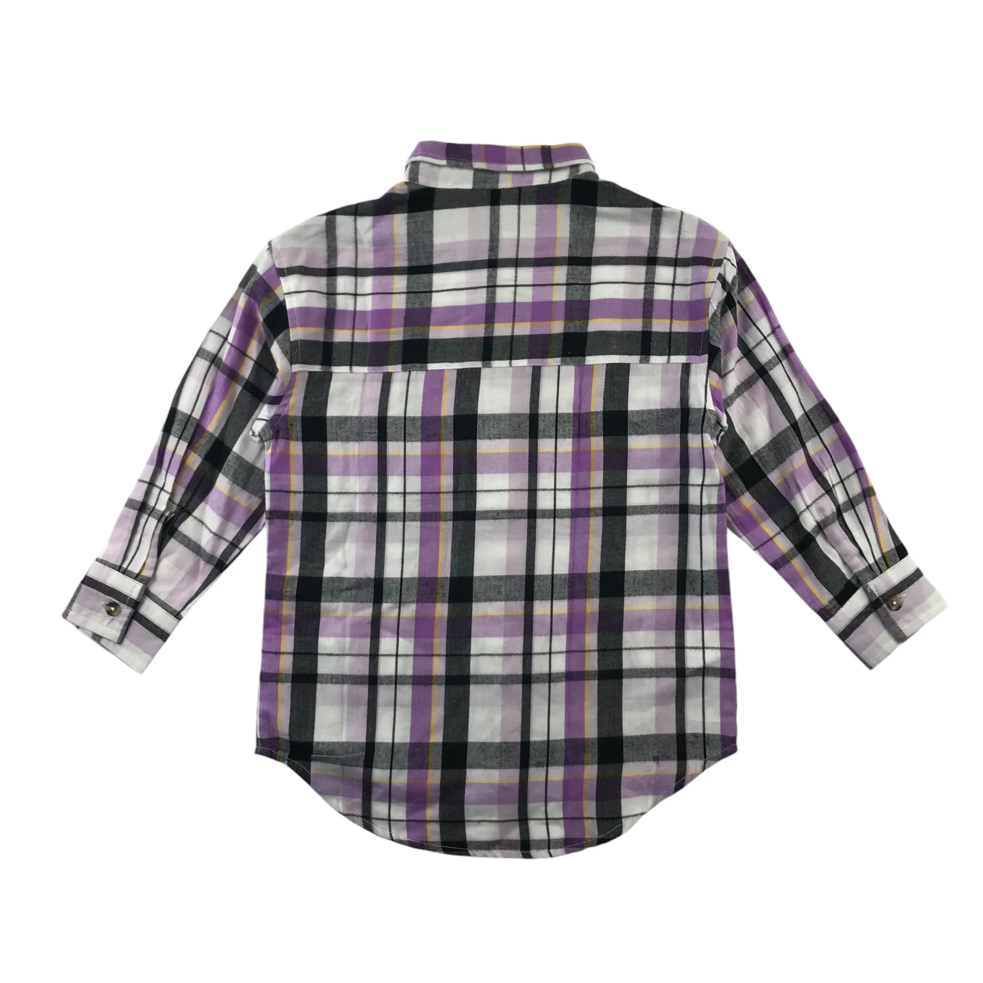 M&Co shirt 5-6 years purple check pattern long sleeve button up cotton