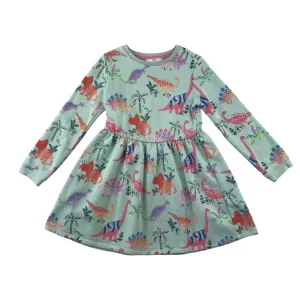 M&S dress 5-6 years mint colour dinosaur print jersey