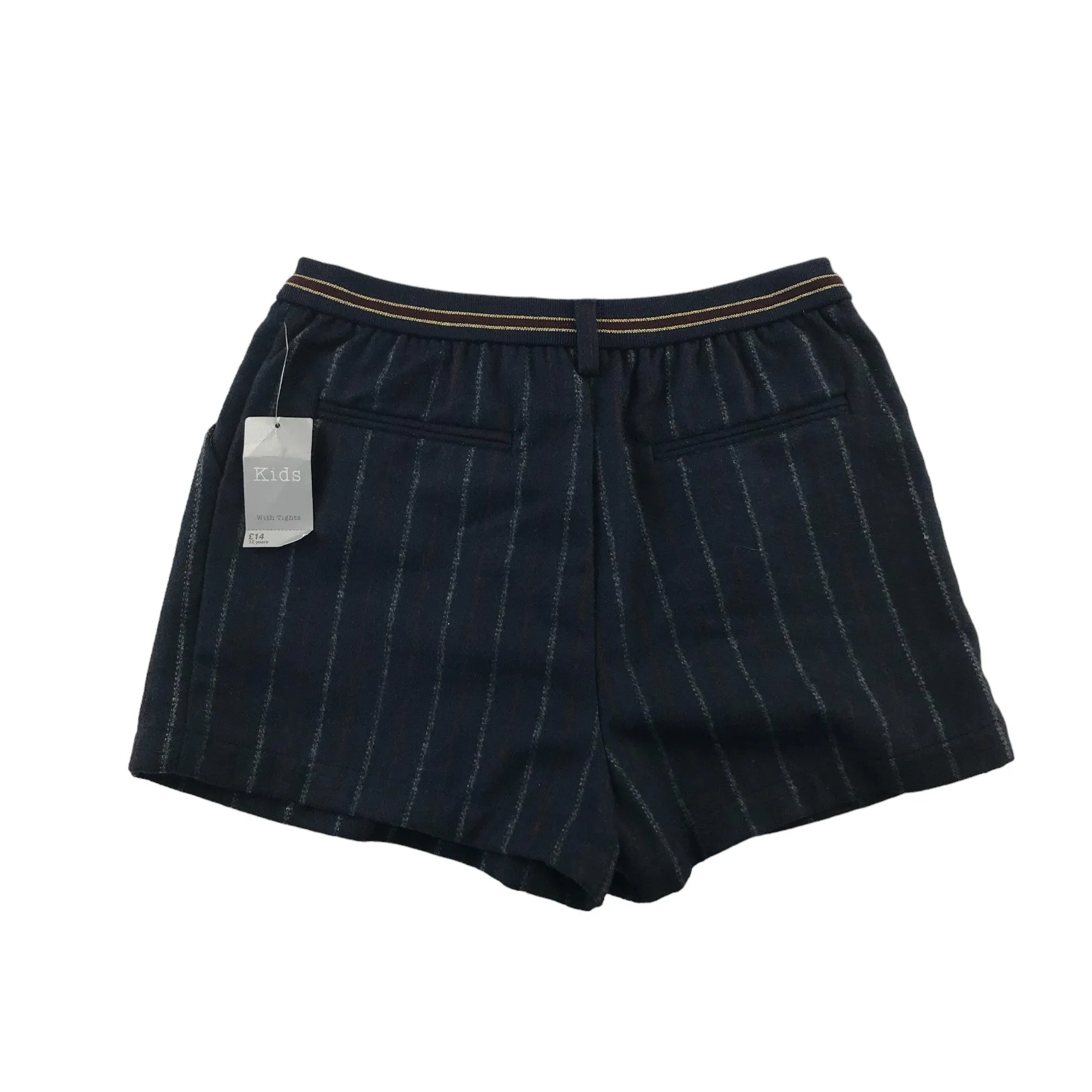 Matalan shorts 11-12 years dark navy stripy high waist