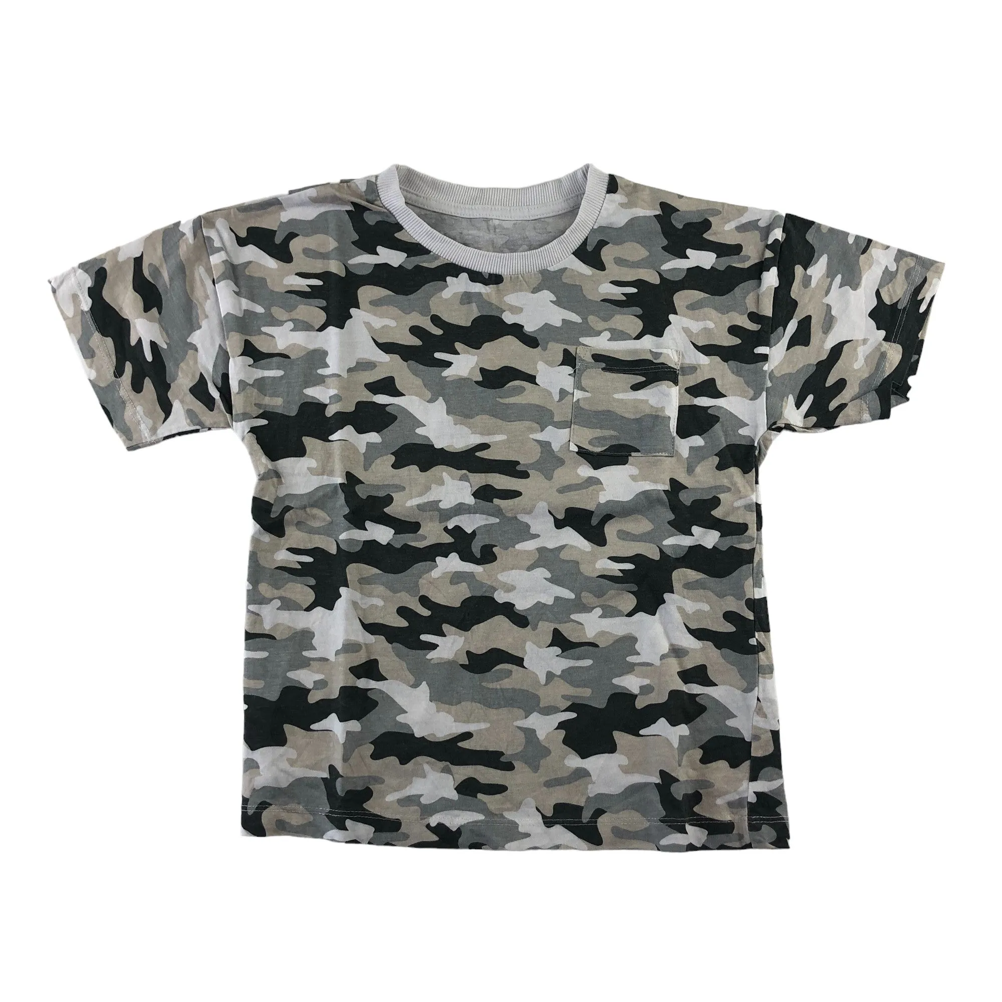 Matalan t-shirt 4-5 years grey tone camouflage short sleeve cotton