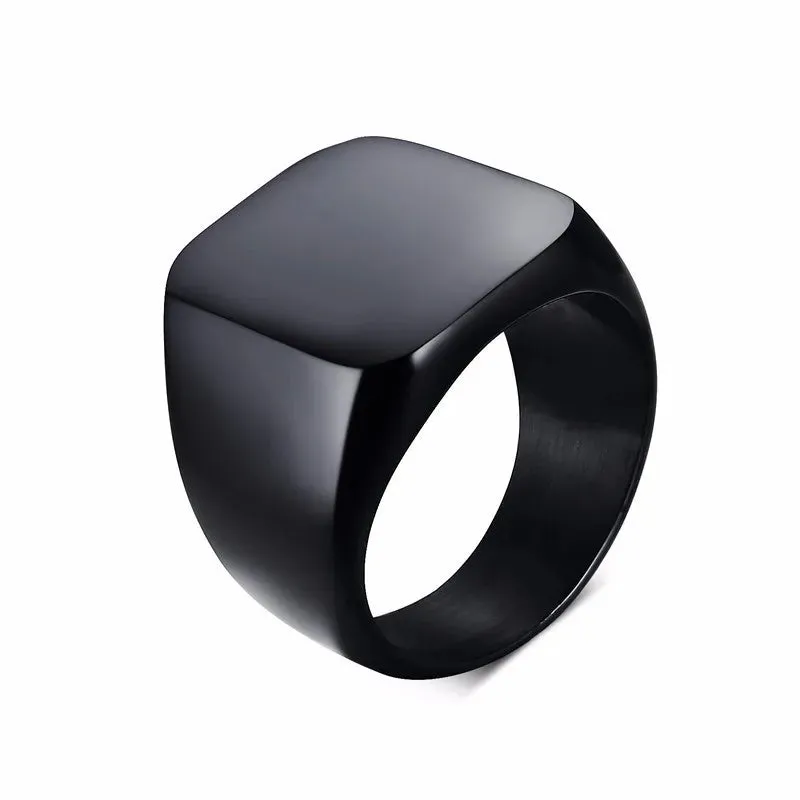 MINIMALIST TALISMAN GEOMETRIC ARROW SQUARE MEN RING STAINLESS STEEL RINGS