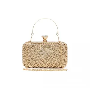 Miss Lulu Sparkling Classical Evening Clutch Purse - Gold - Elegant and Versatile