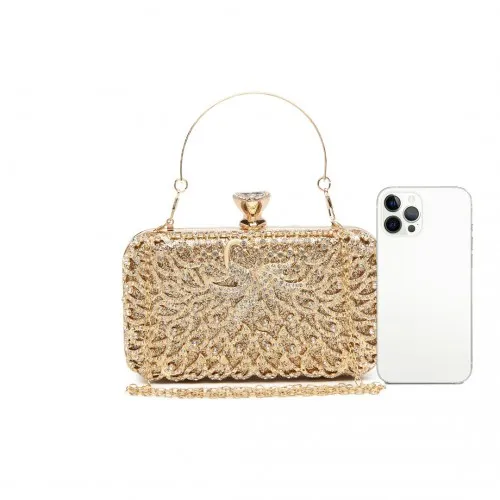 Miss Lulu Sparkling Classical Evening Clutch Purse - Gold - Elegant and Versatile