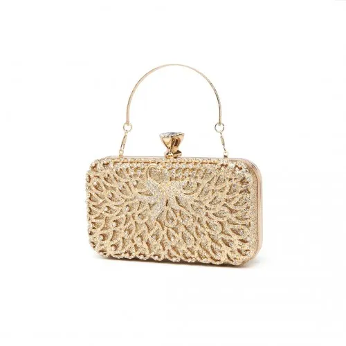 Miss Lulu Sparkling Classical Evening Clutch Purse - Gold - Elegant and Versatile