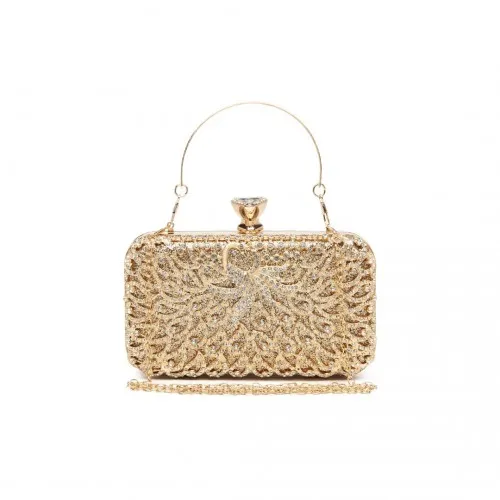 Miss Lulu Sparkling Classical Evening Clutch Purse - Gold - Elegant and Versatile