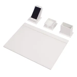 MOOG Luxury Desk Set-4 Accessories- White  - 4 PCS