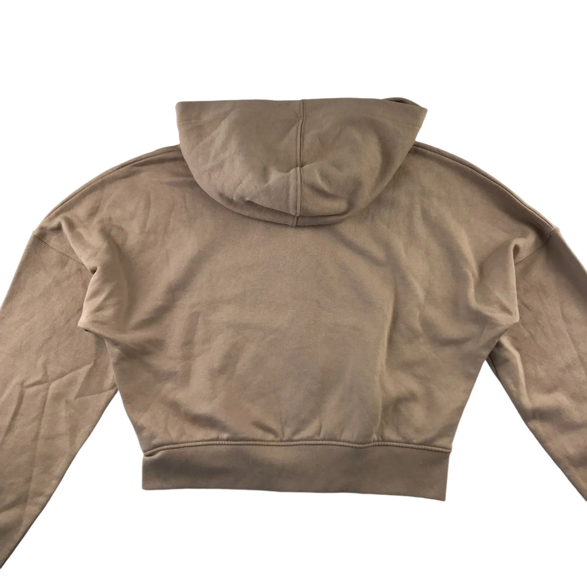 New Look hoodie 14-15 years dark beige brown cropped with full zipper