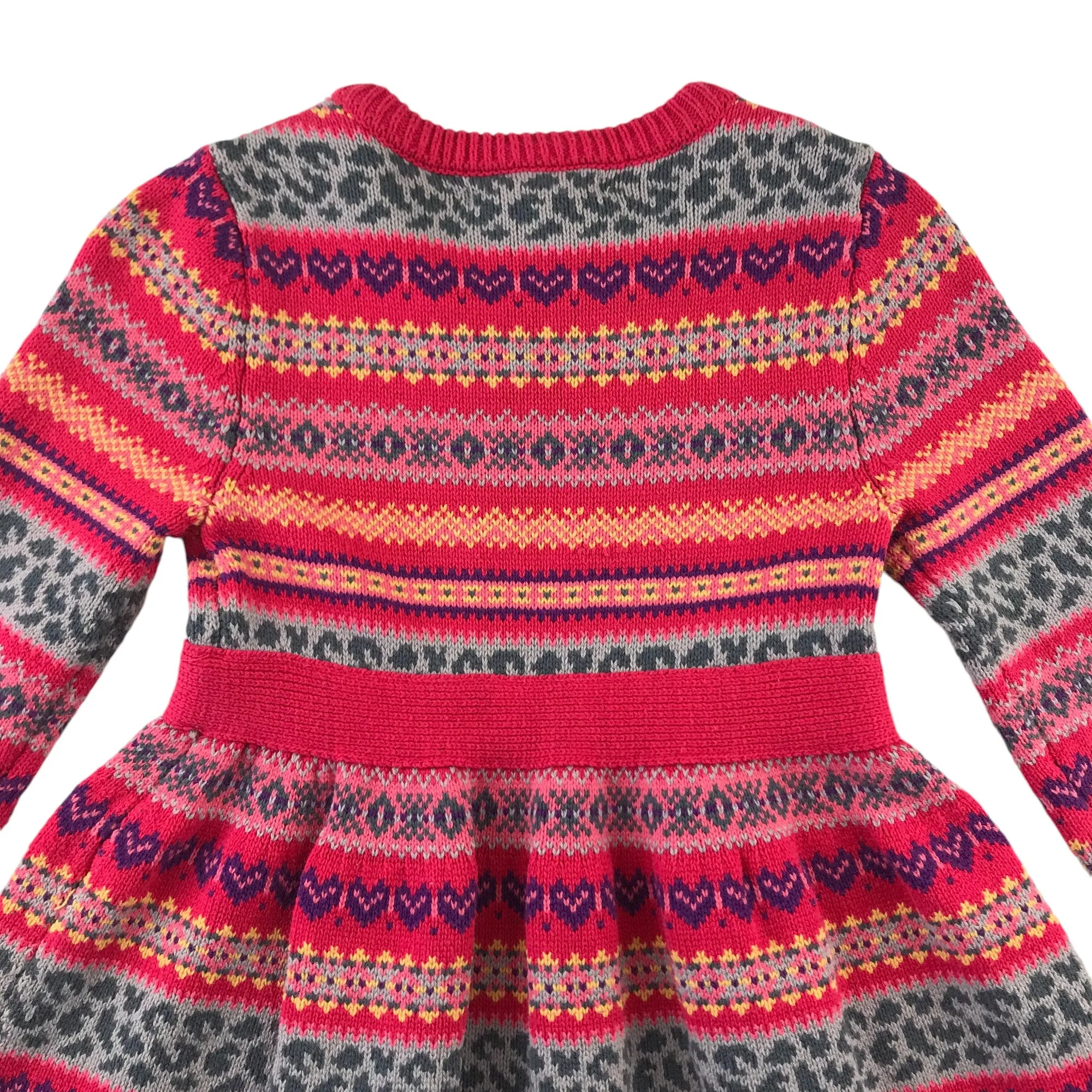 Nula Bug dress 5-6 years pink knitted pattern long sleeve jumper