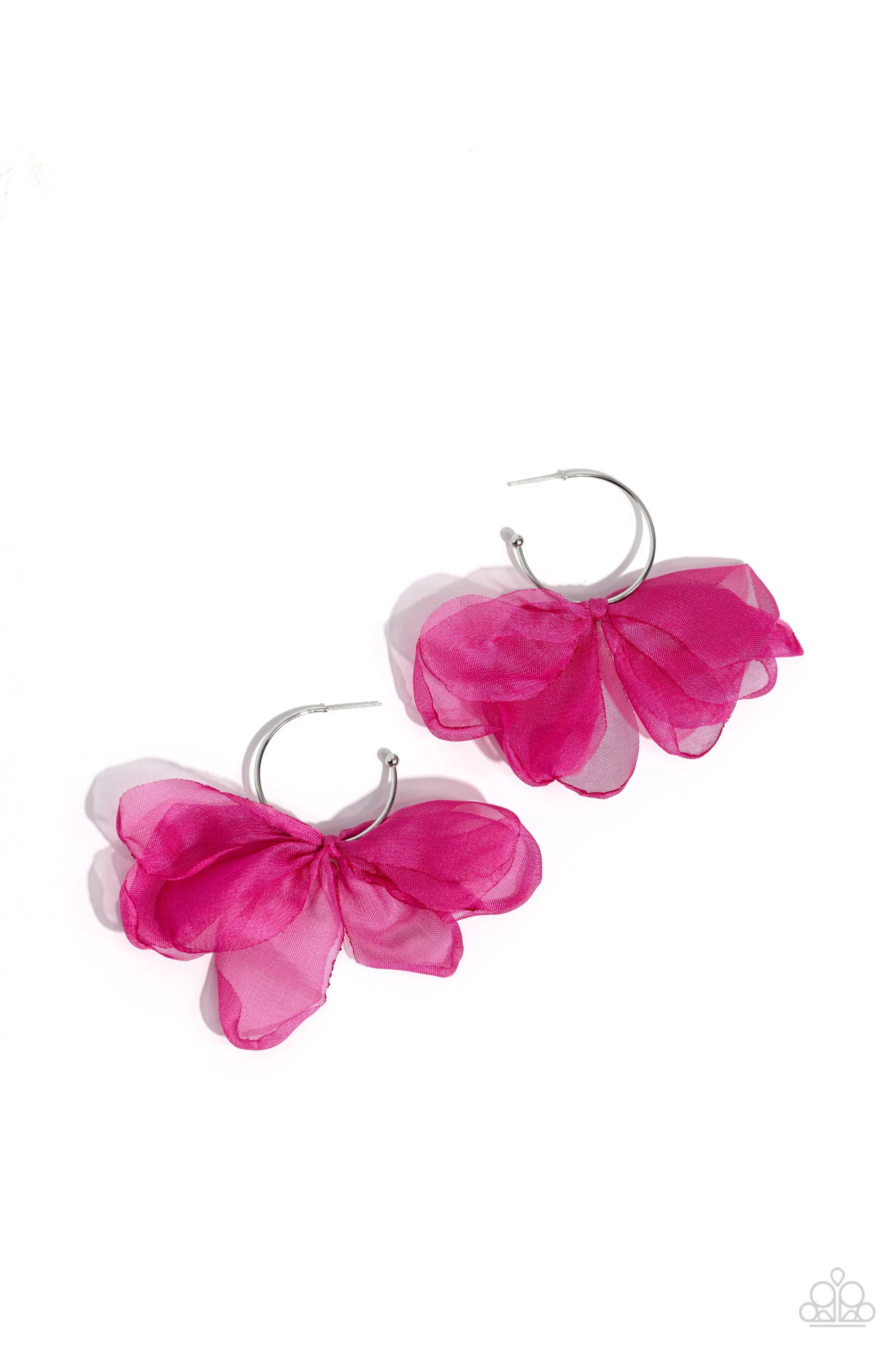 Open Door Jewelry - Chiffon Class - Pink Earrings - Paparazzi Accessories