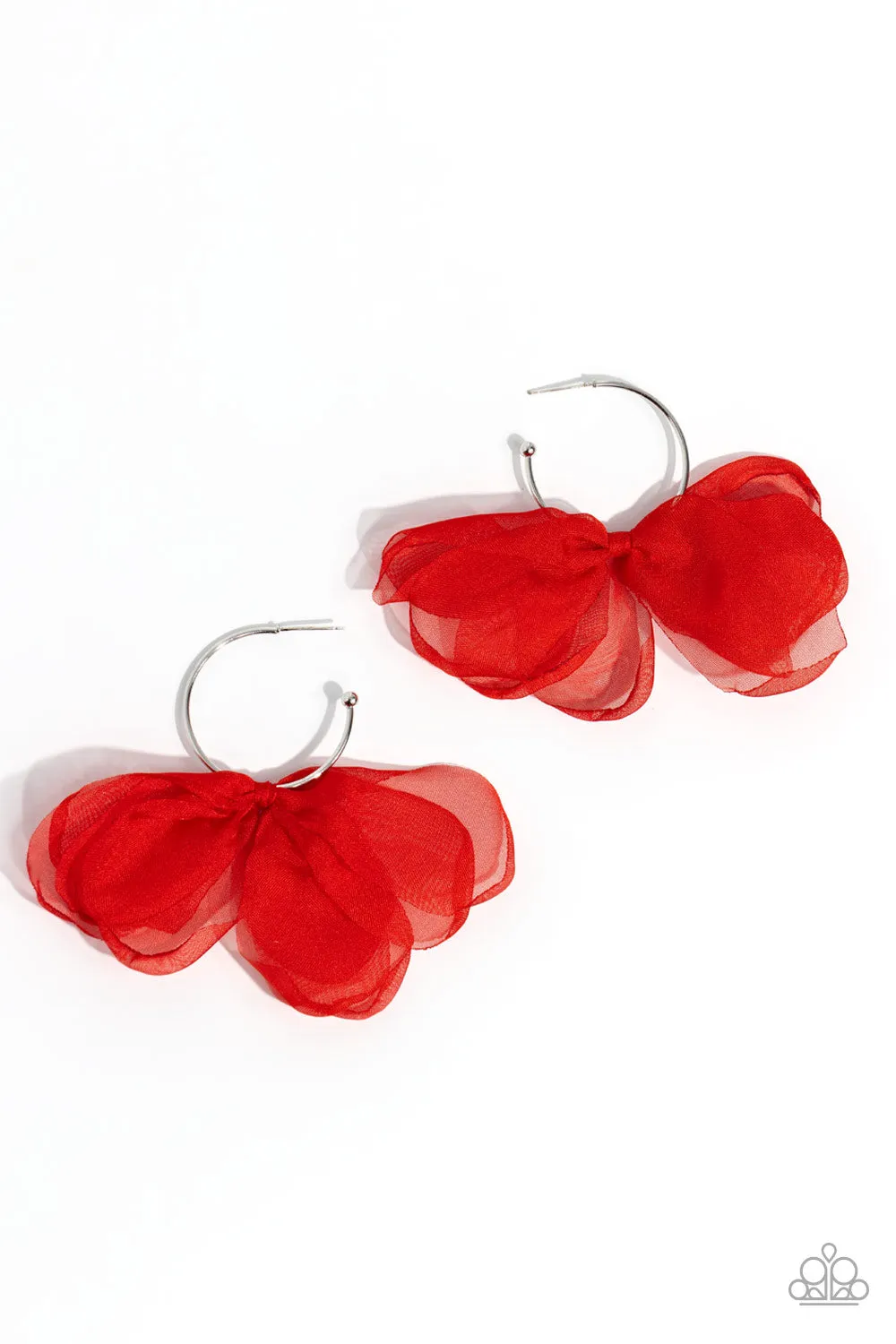 Open Door Jewelry - Chiffon Class - Red Earrings - Paparazzi Accessories