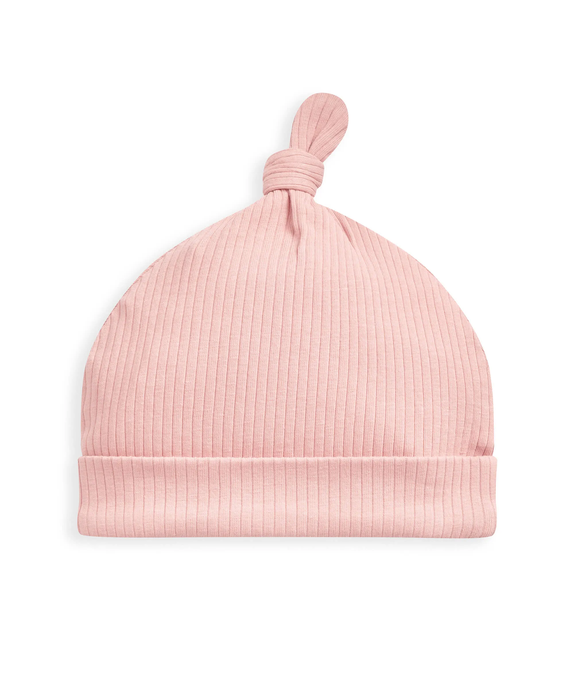 Organic Ribbed Hat - Dusky Pink