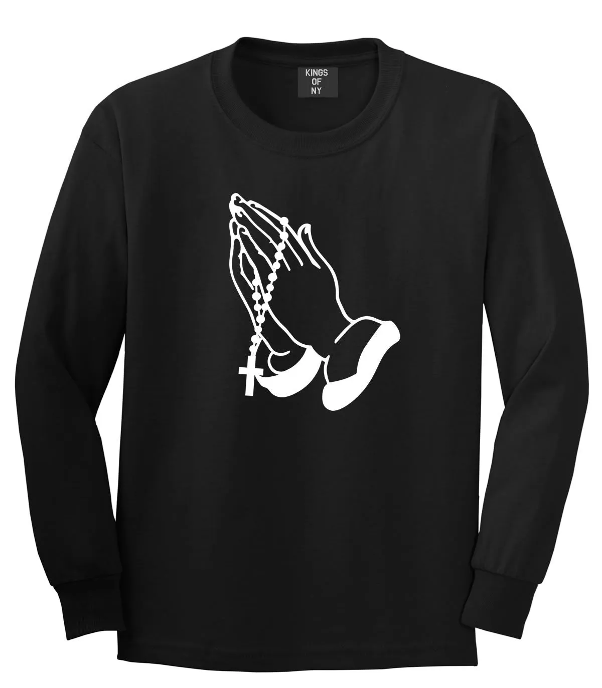 Prayer Hands Praying Rosary Long Sleeve T-Shirt