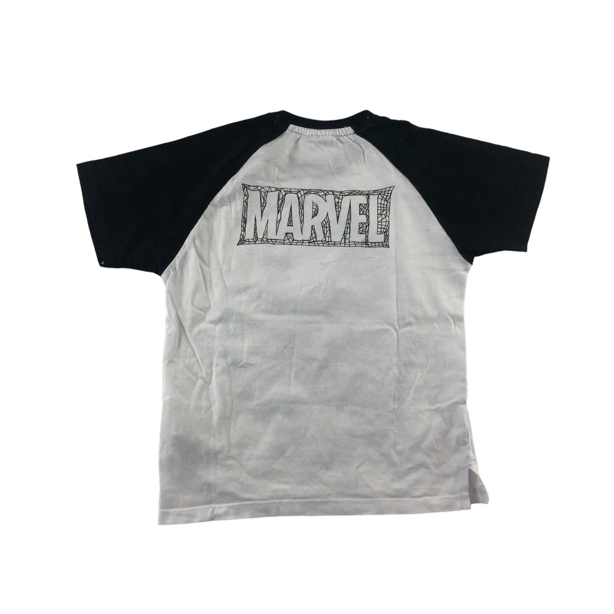 Primark t-shirt 5-6 years white and black Spiderman print short sleeve cotton