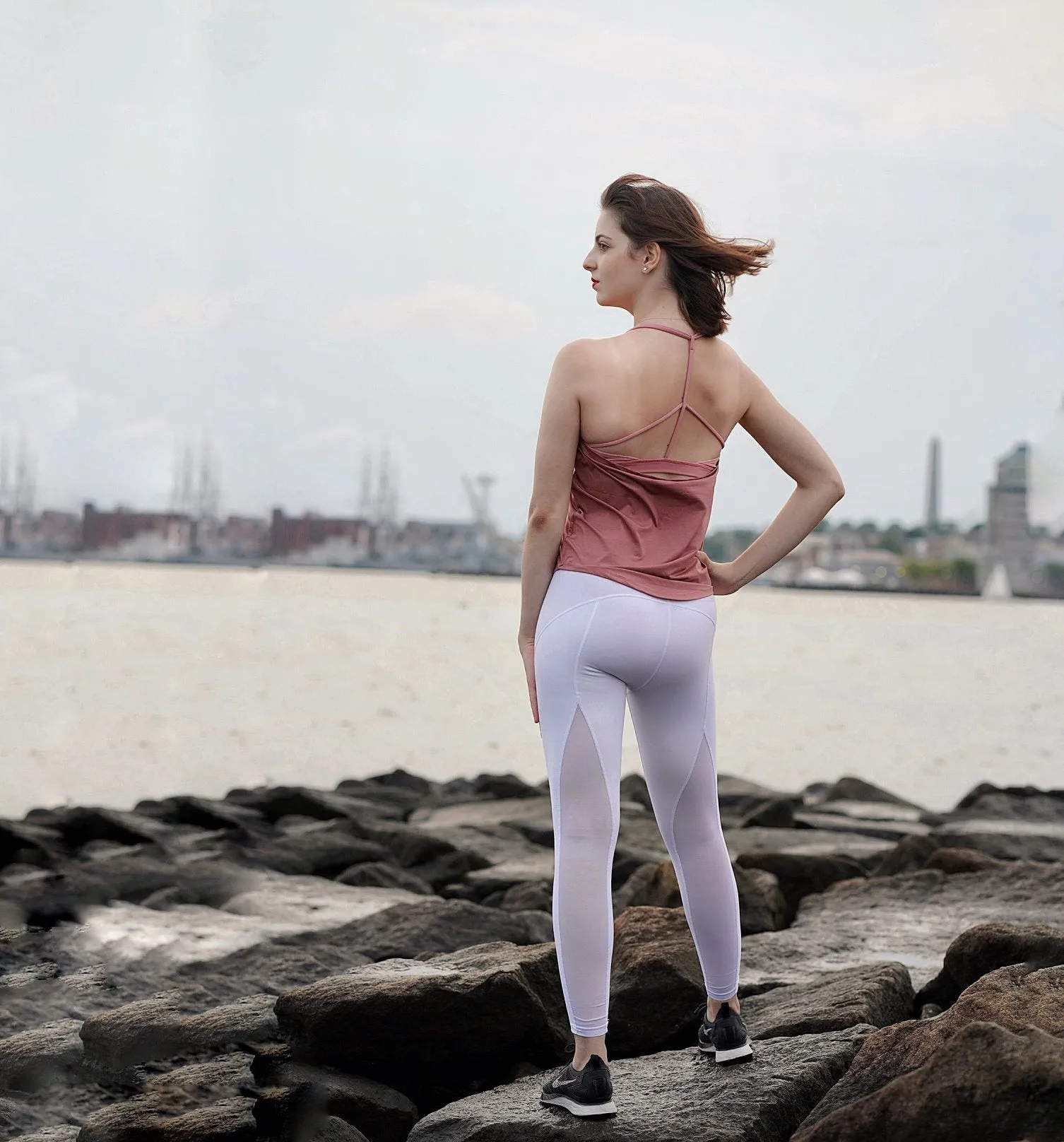 Rosemary -- Women's T-Strap Tank Top -- Dusty Rose