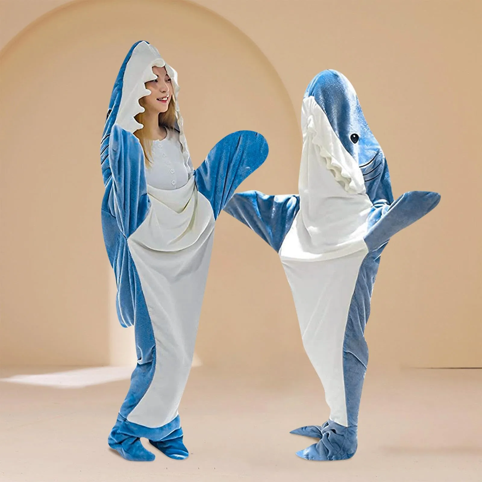 SAZ DEKOR Shark Blanket Parties Plush Funny Clothing Comfortable Cosplay Shark Costume M