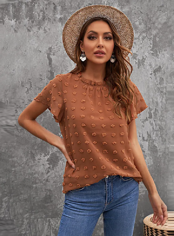 Short Sleeve Chiffon Shirt Casual Shirt