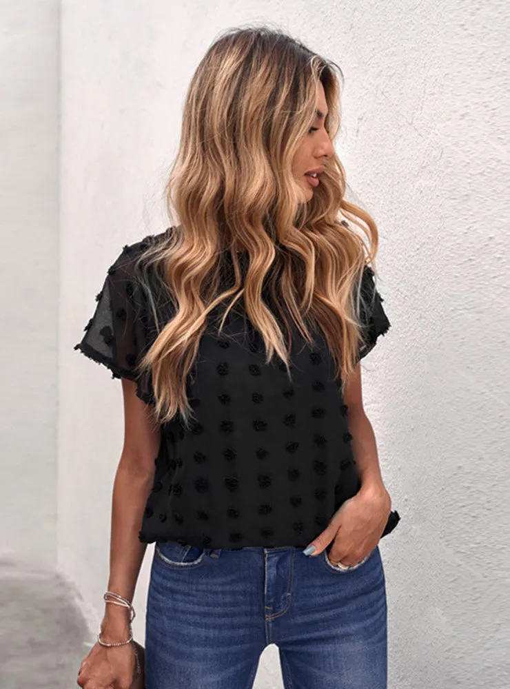 Short Sleeve Chiffon Shirt Casual Shirt