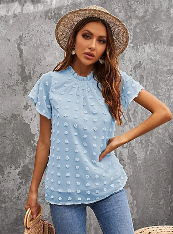 Short Sleeve Chiffon Shirt Casual Shirt