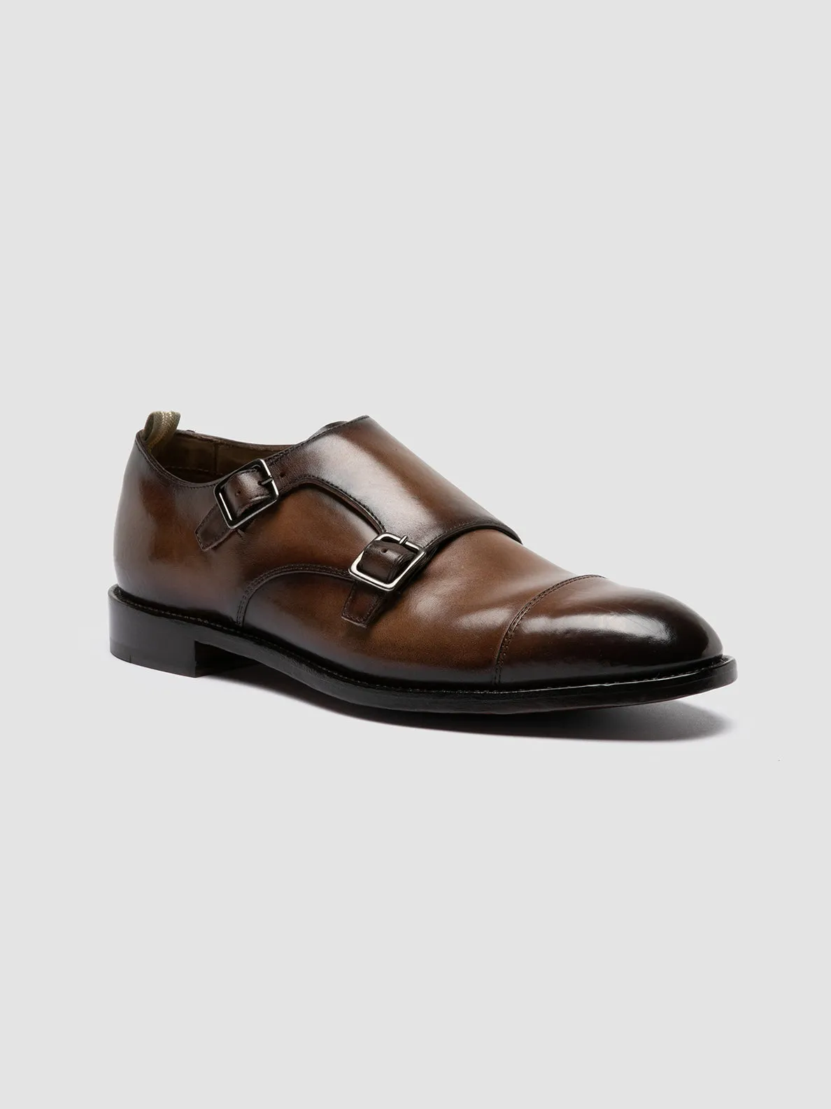 SIGNATURE 004 - Brown Leather Monk Shoes