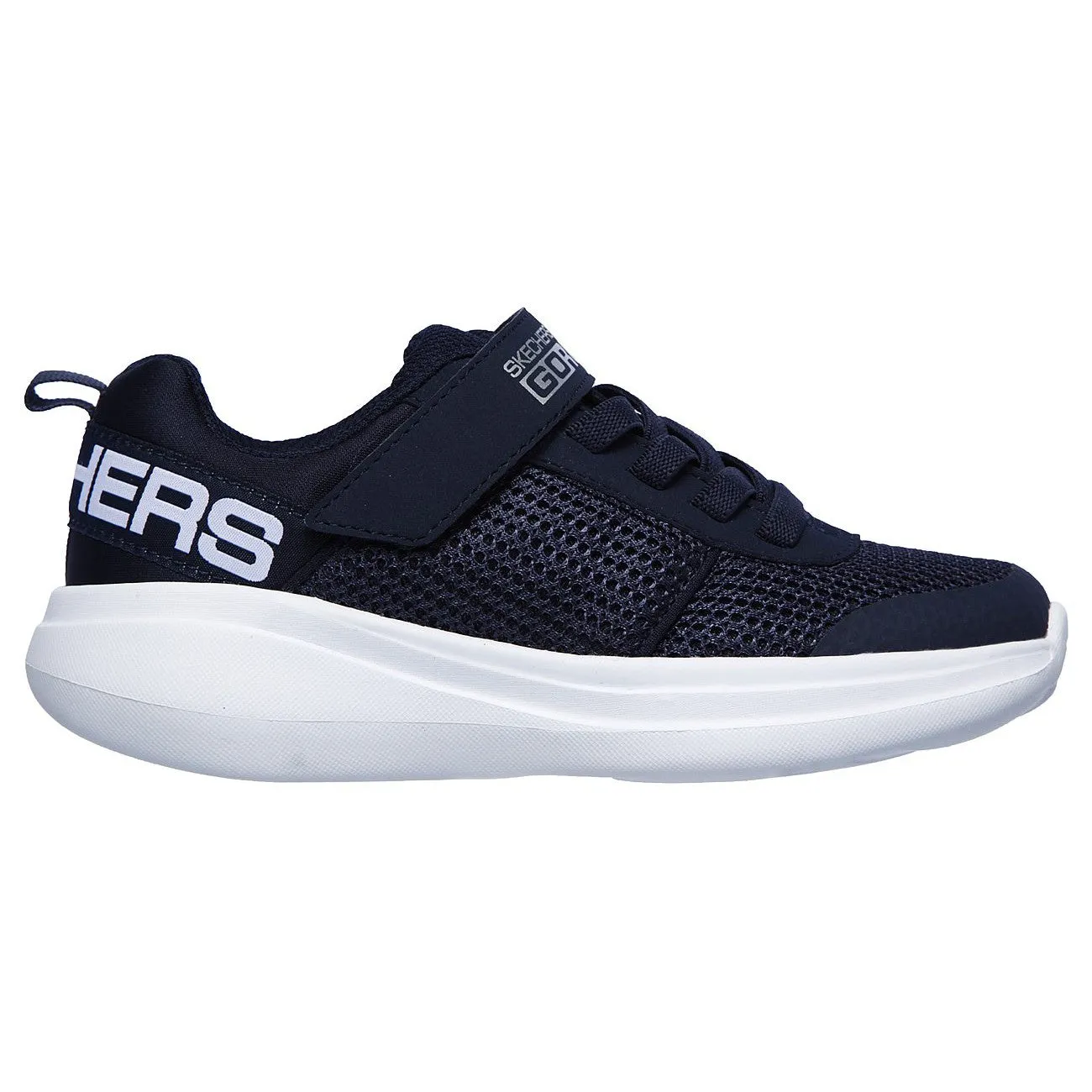 Skechers 97875N Go Run Fast Tharo Boys Navy Rip-Tape Fastening Trainers