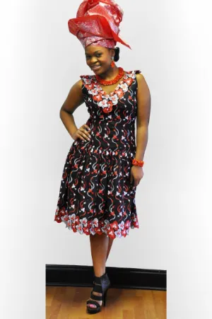 Sleeveless African Clothing lace dress