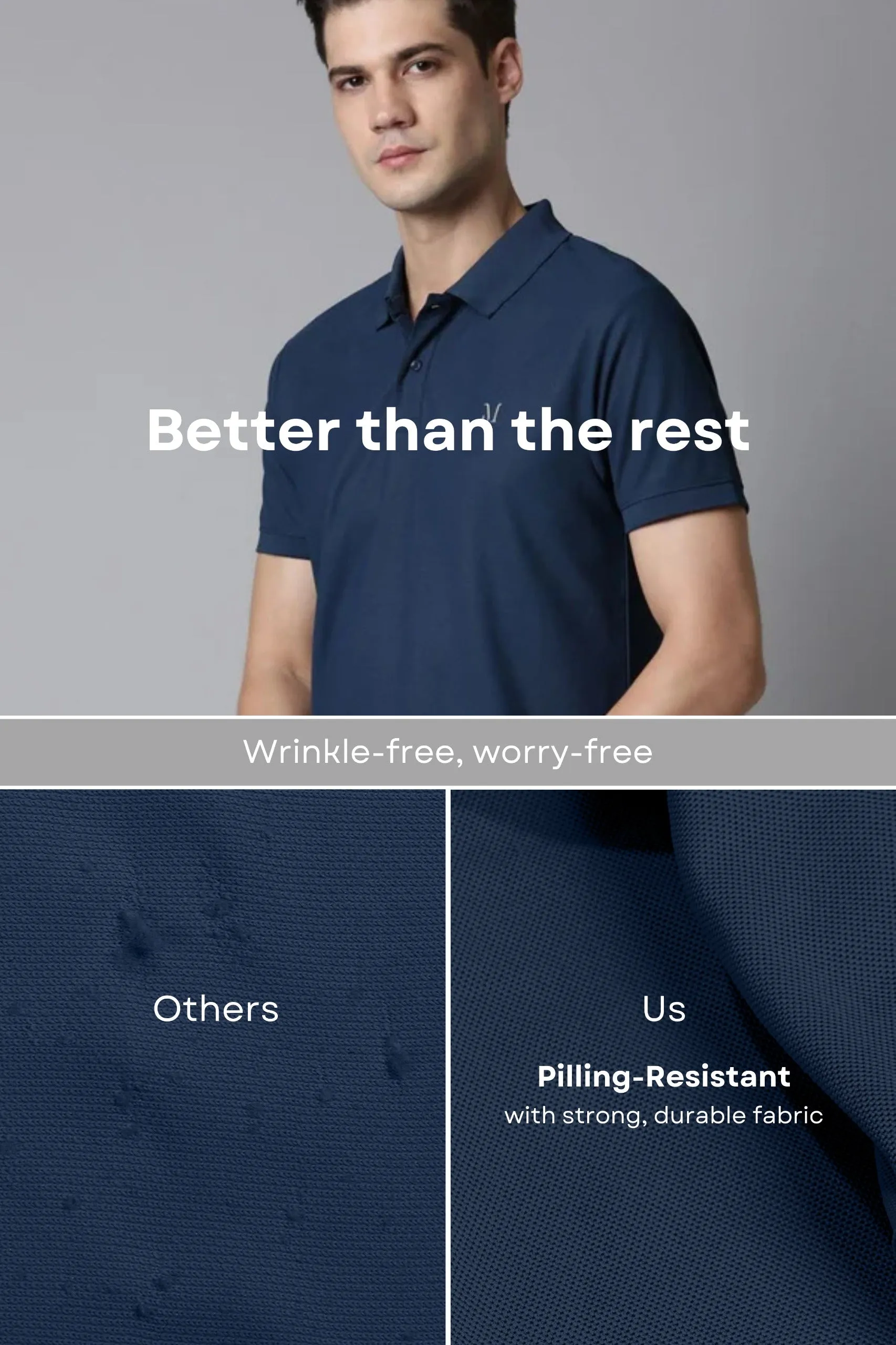 Smart tech polo - Teal Navy