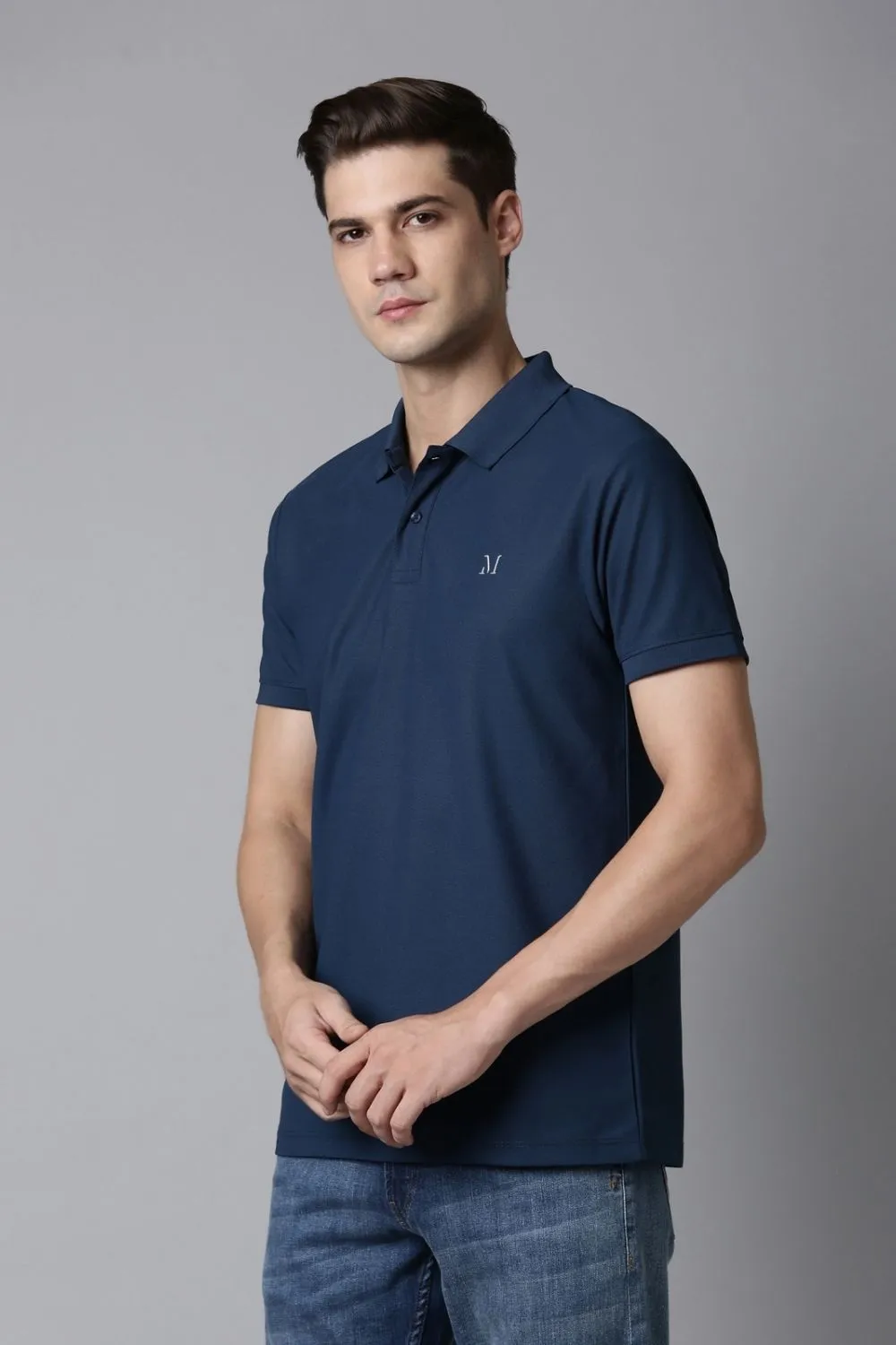 Smart tech polo - Teal Navy