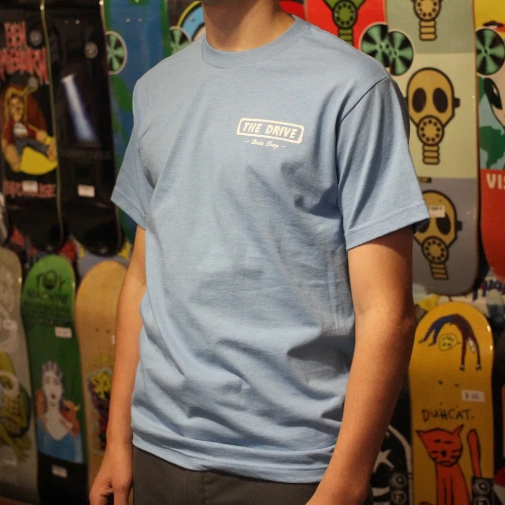 THE DRIVE SKATE SHOP LOGO T-SHIRT CAROLINA BLUE