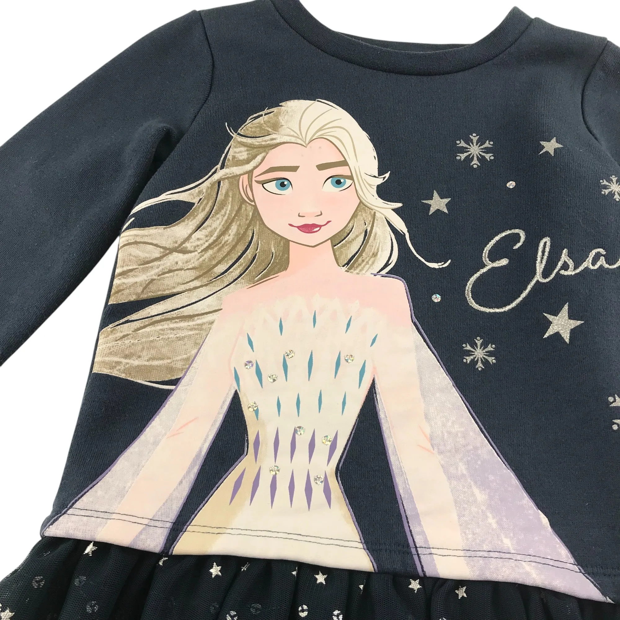 Tu sweater 4-5 years navy blue Disney Frozen with mesh hem