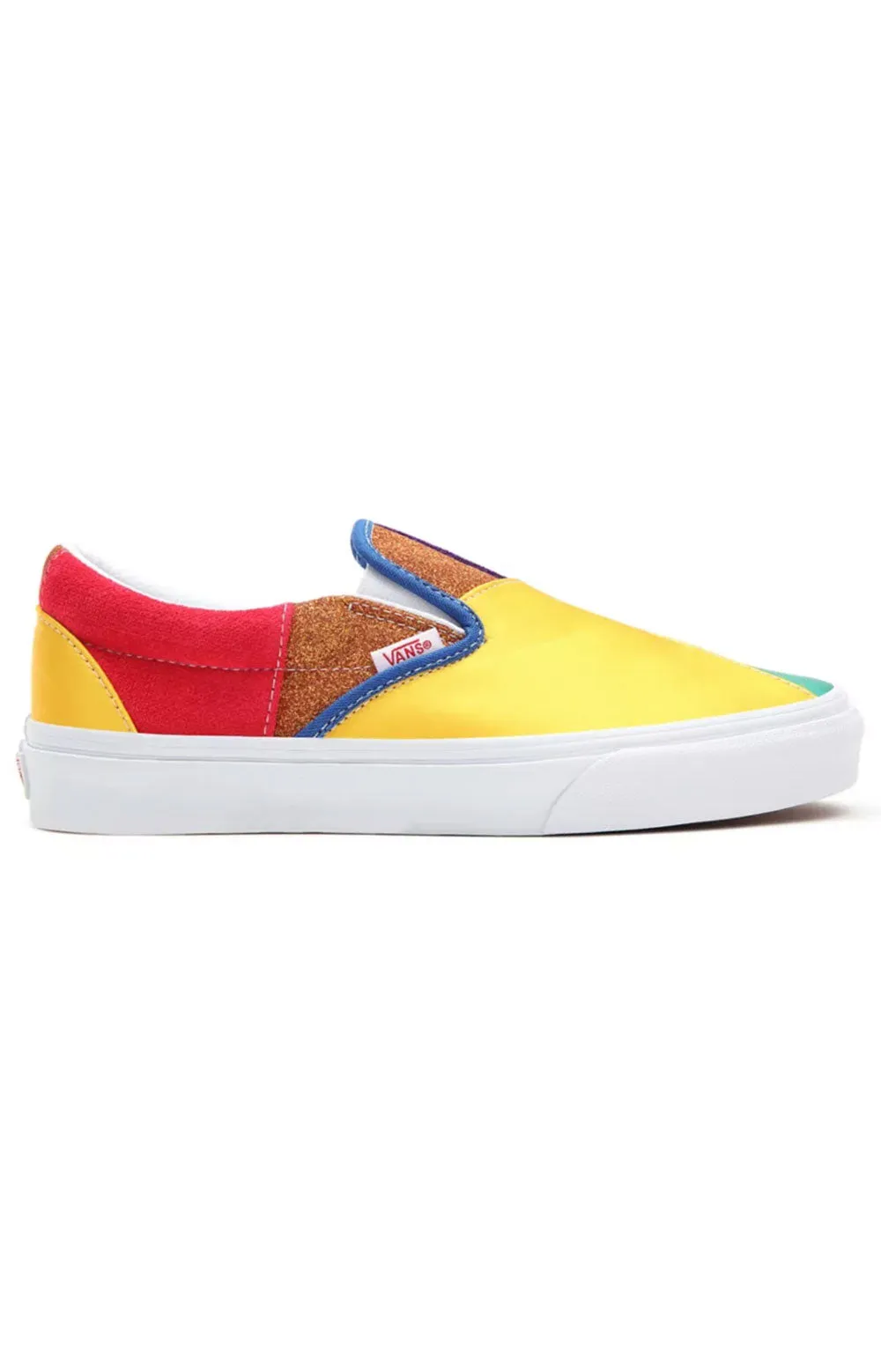 Vans Women's Pride Classic Slip-On Shoes - Vibrant Patchwork Design