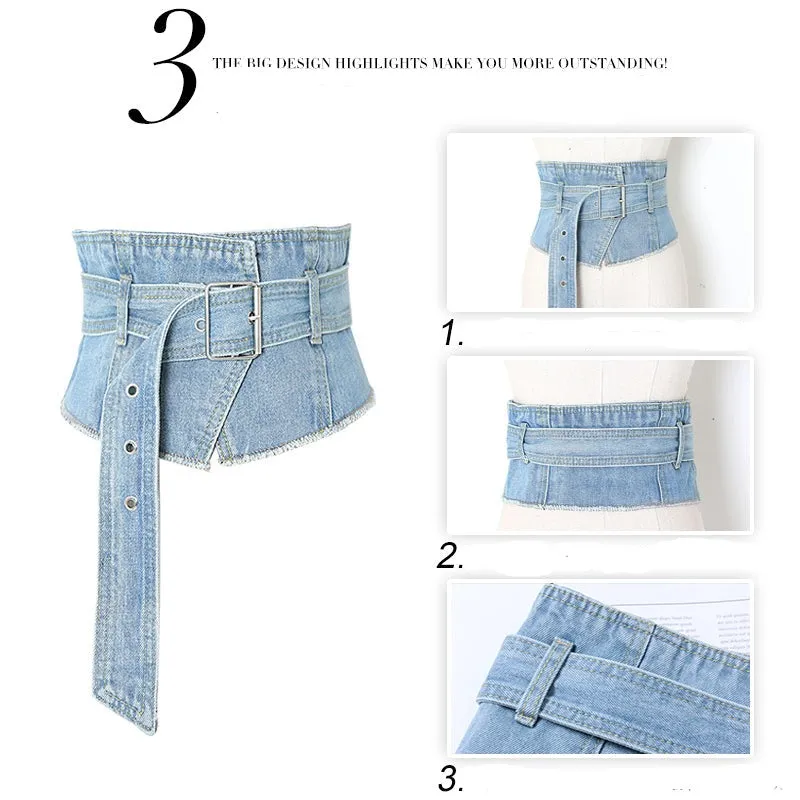 Versatile denim tied belt