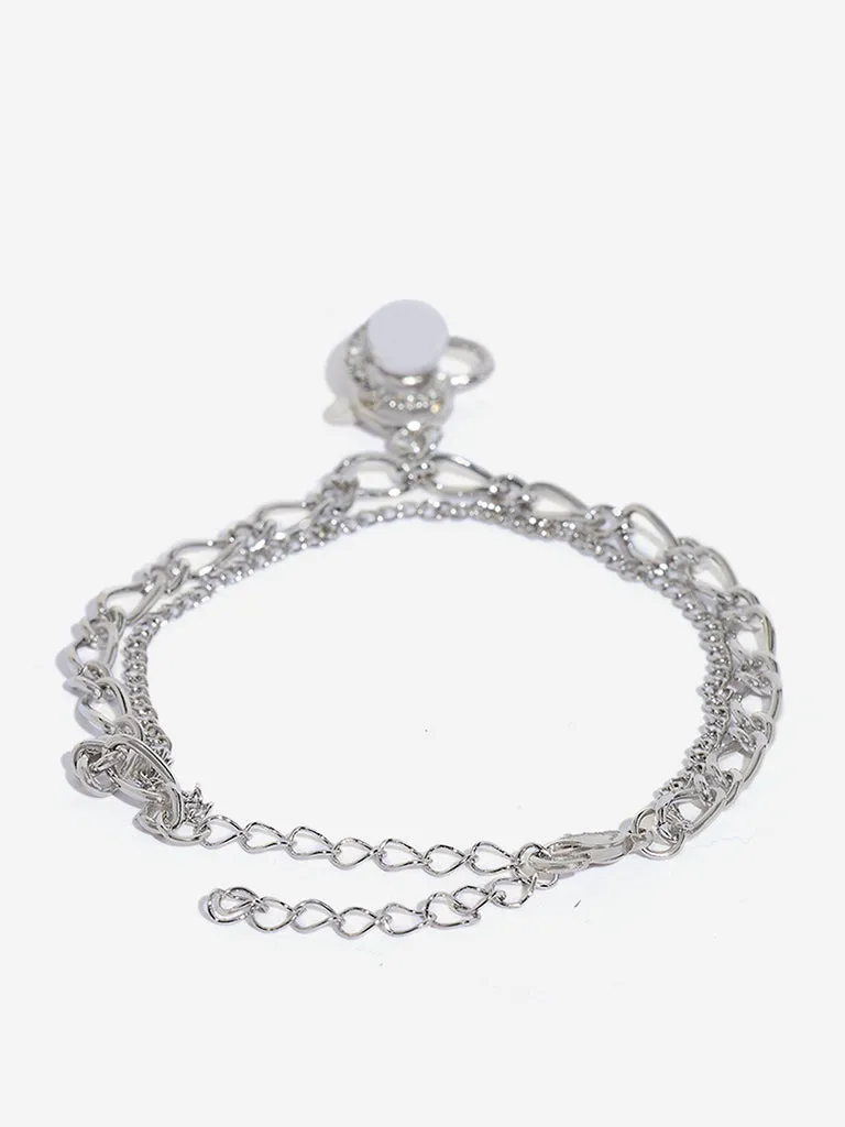 Westside Accessories Silver Heart Charm Bracelet